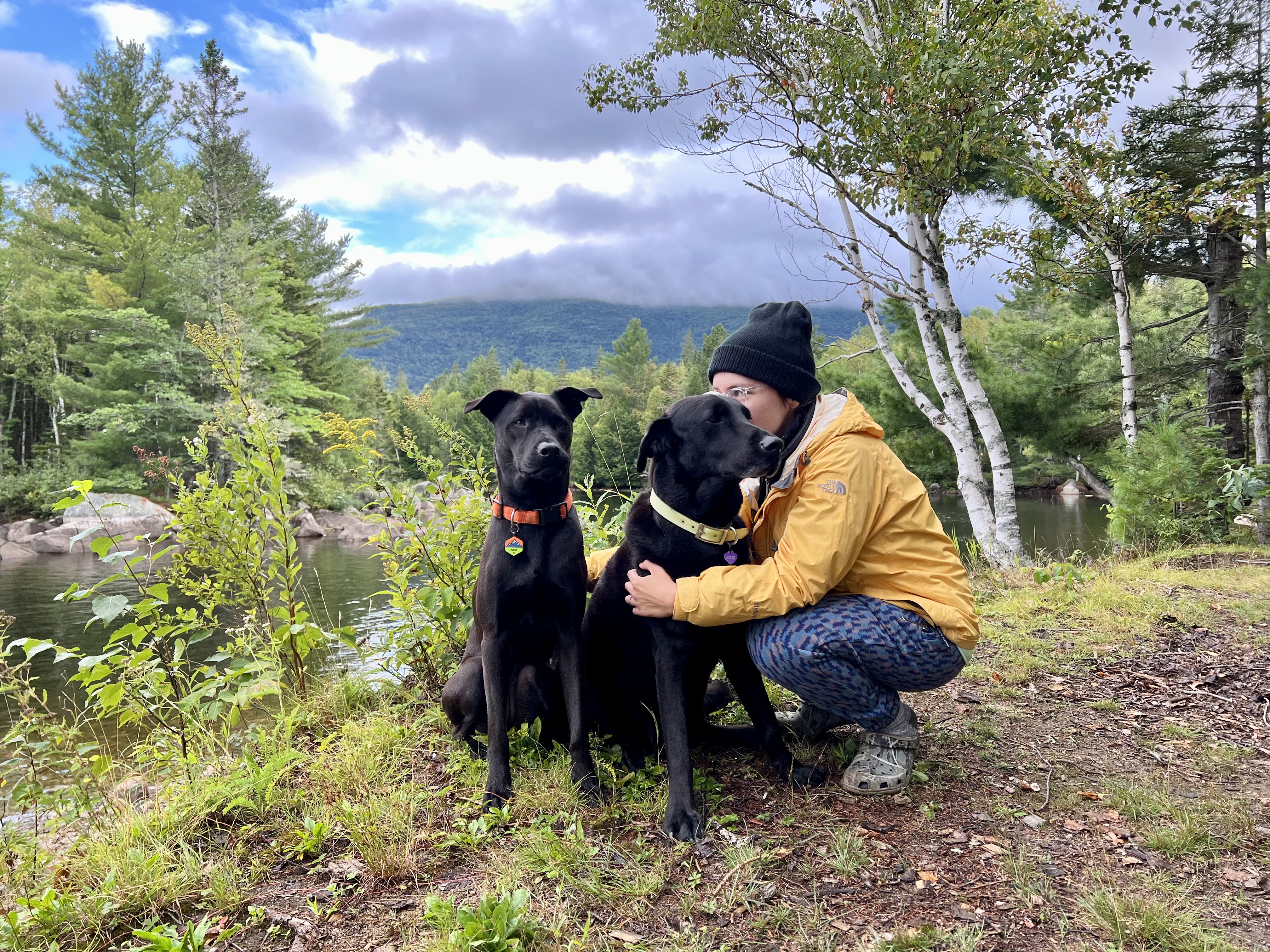 spence with moose and diesel outdoors